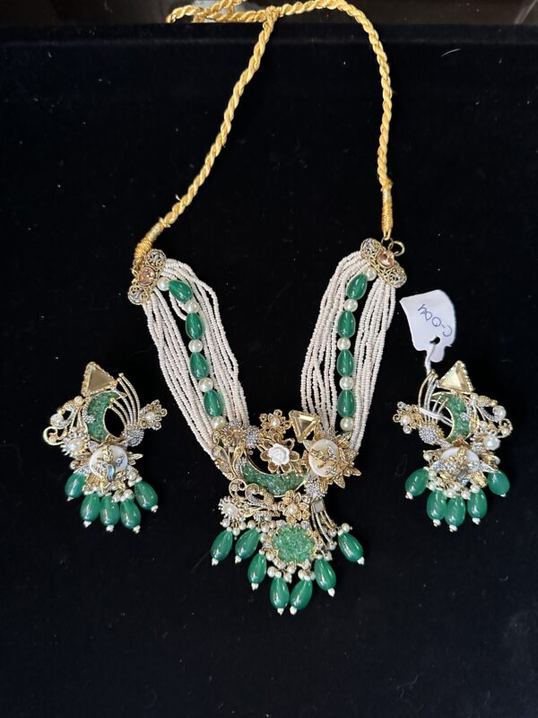 Crush Choker Set - Green Beads