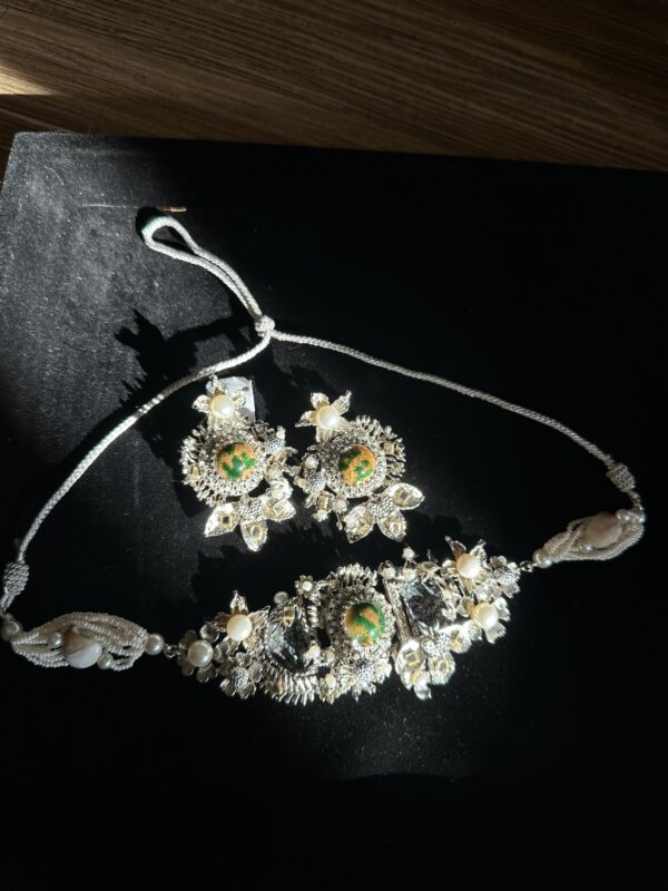 Elegant Silver Choker Set