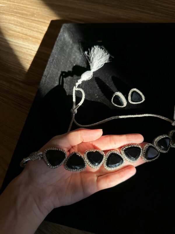 Elegant Black Stone Choker Set - Image 3