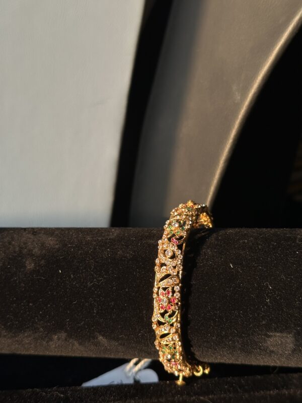 Gold-Polished Nauratan Bangle - GPNB - Image 4