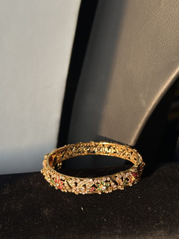 Gold-Polished Nauratan Bangle - GPNB - Image 2