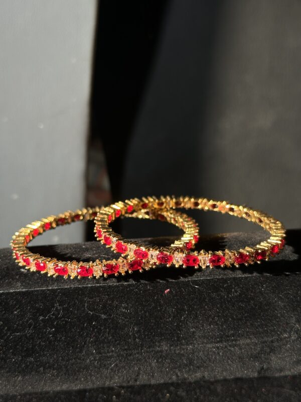 Gold-Plated Stone Bangles (1 Piece)