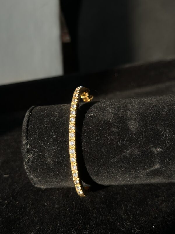 Gold polished and silver polished Stone Bangles (1 Piece)