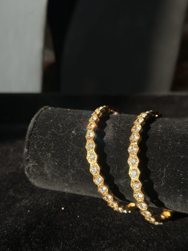 Gold Polished Zircon Bangles - (1 Piece) - Image 2
