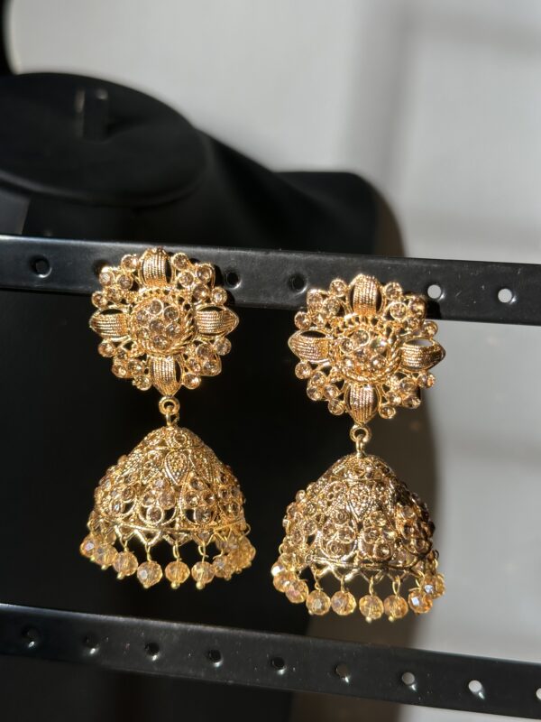 Golden Jhumka Set - IV - Image 4