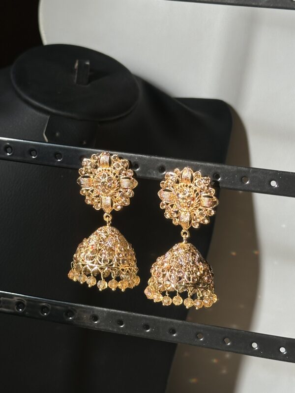Golden Jhumka Set - IV - Image 3