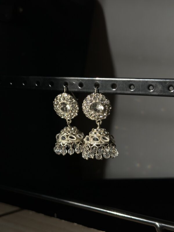 Silver Jhumka Set - OP - Image 3