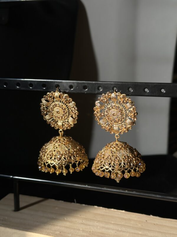 Golden Jhumka Set - JK - Image 3