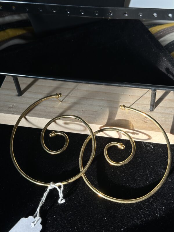 21K Gold-Plated Hoop Earrings - Large - Image 2