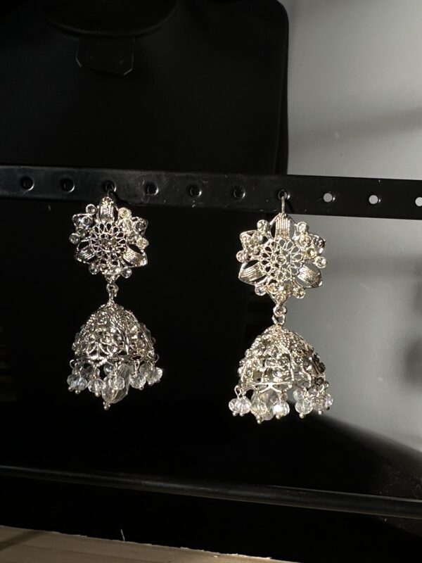 Silver Jhumka Set - BN