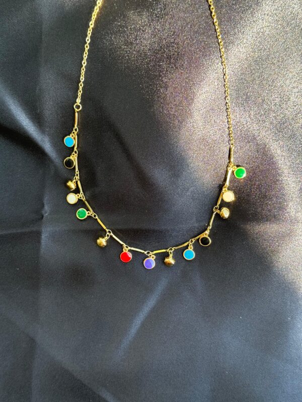Multi colored stones chain MCC1